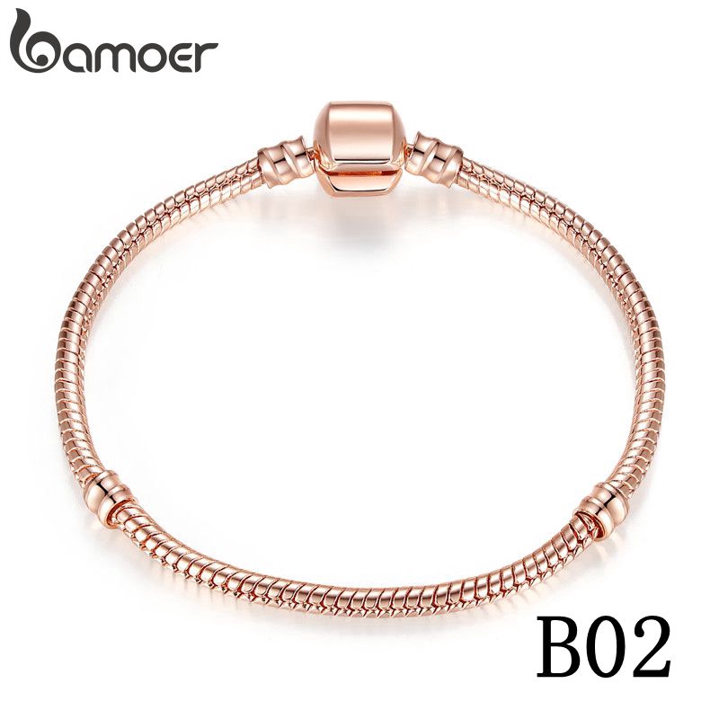 BAMOER Vòng Tay Da Rắn Mềm Màu Vàng Hồng Và Bạc DIY | BigBuy360 - bigbuy360.vn