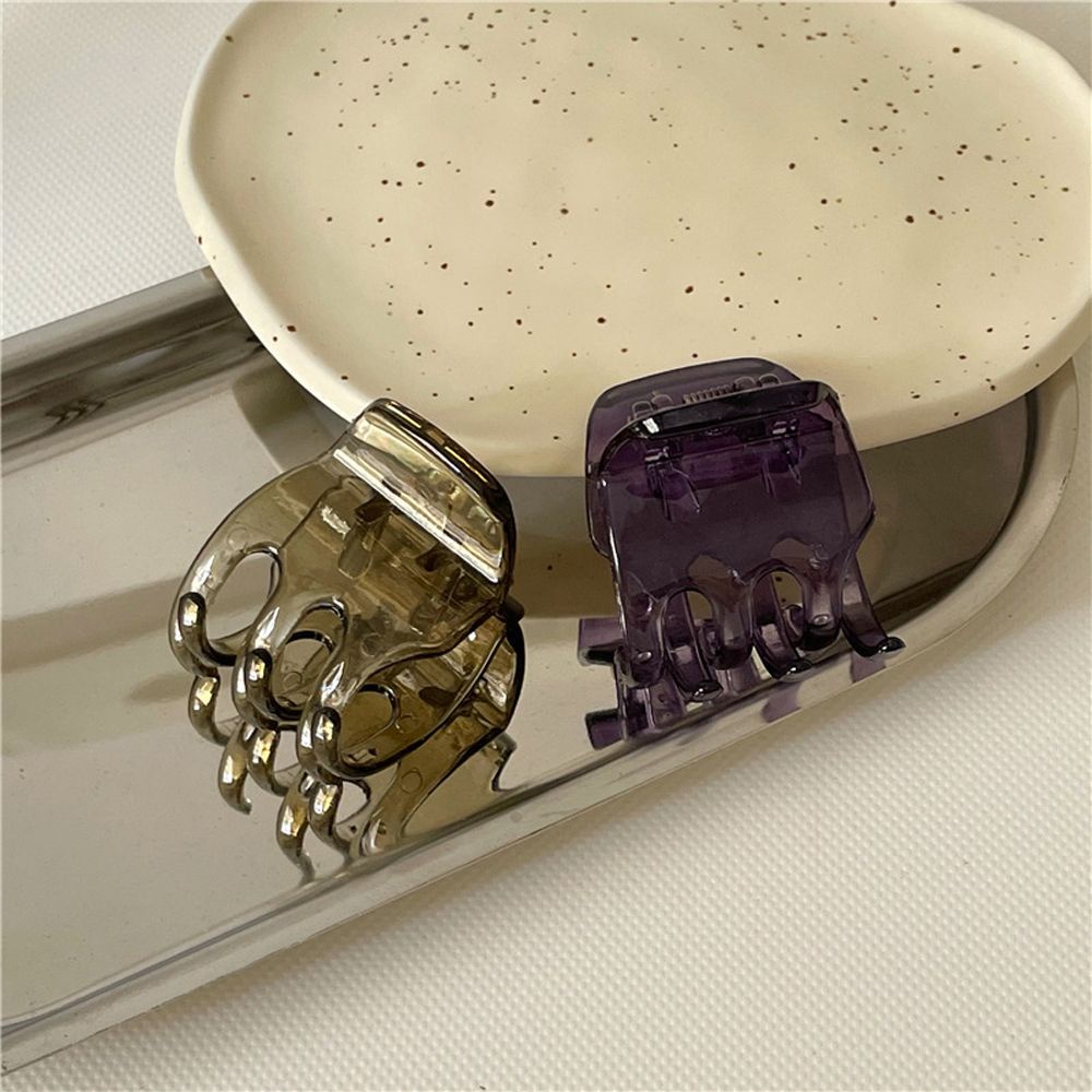Kẹp Tóc Acrylic Trong Suốt Hình Bán Nguyệt Phong Cách Hàn Quốc Cho Nữ