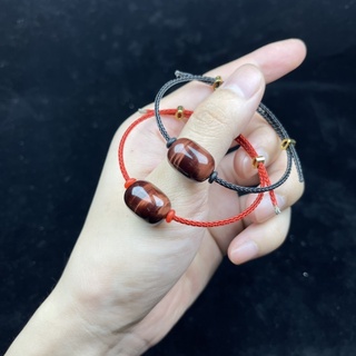 Vòng tay lu thống mắt hổ đỏ tự nhiên dây cáp kéo freesize - đá phong thuỷ văn hà