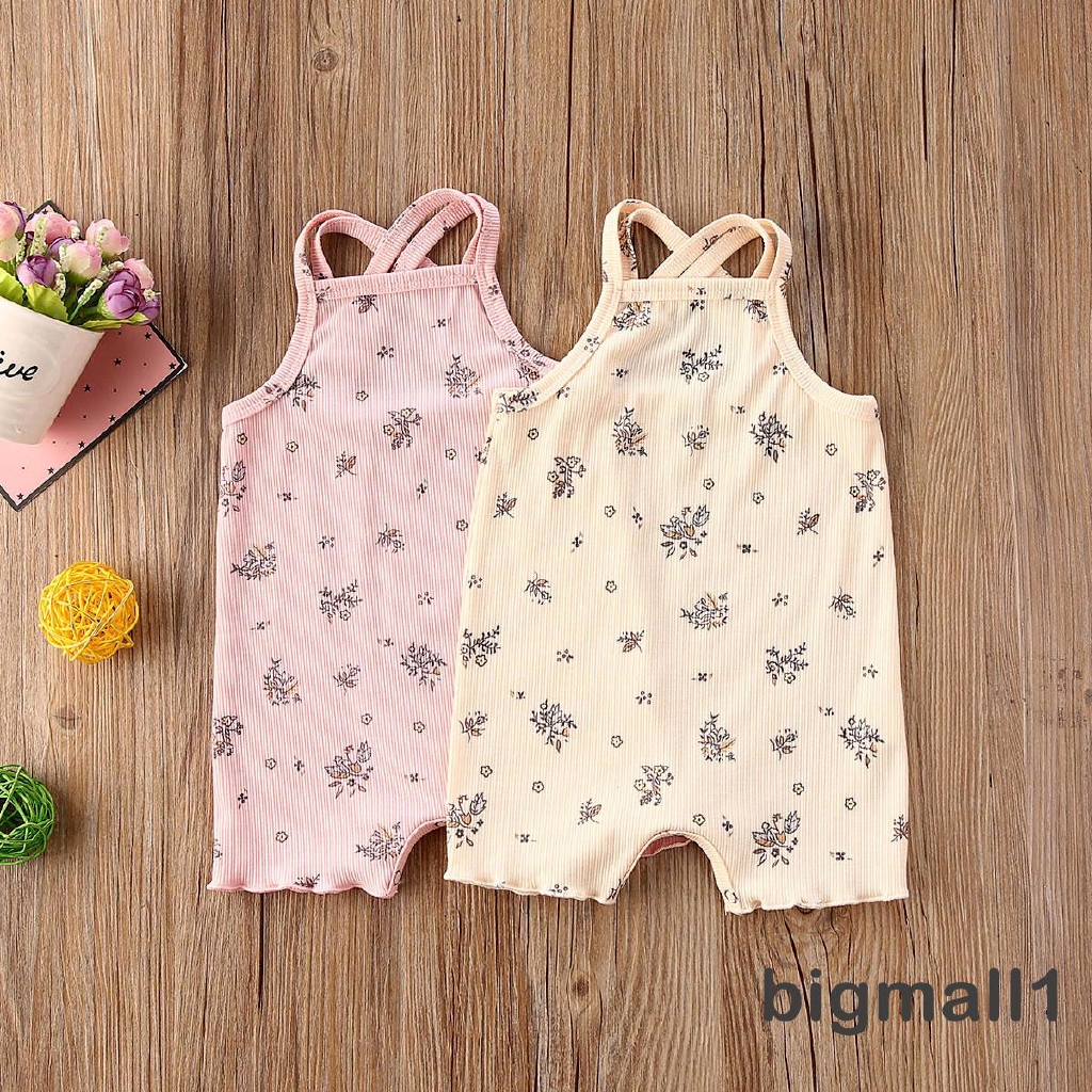 Bộ Áo Liền Quần In Hoa Cho Bé Gái Từ 0-18 Tháng Tuổi
