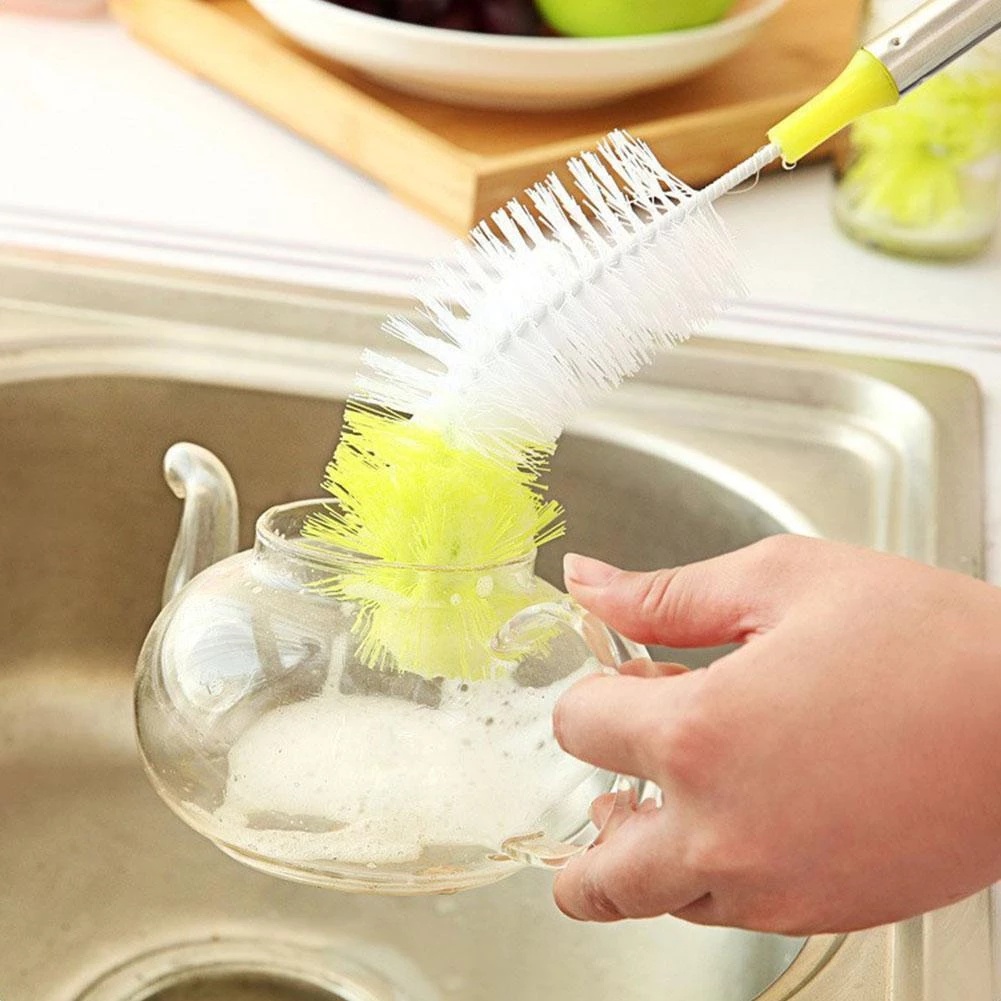Cọ vệ sinh bình nước bằng nylon tay cầm dài có thể uốn cong bằng thép không gỉ