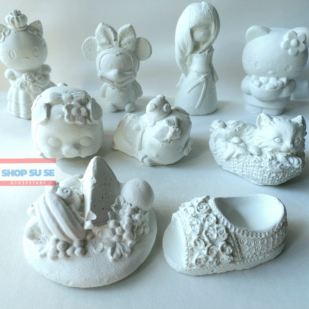 Tượng thạch cao cho bé tô màu - cao khoảng 9 cm