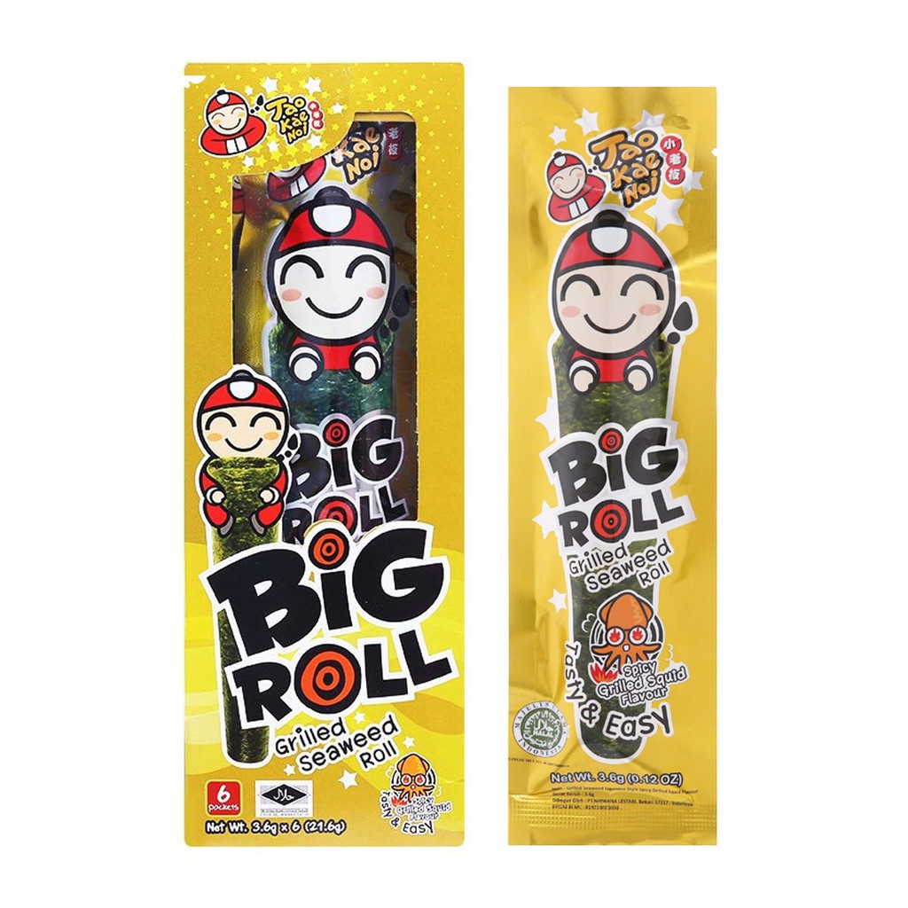 Snack Rong Biển Big Roll Tao Kae Noi Thái Lan (Hộp 6 gói)