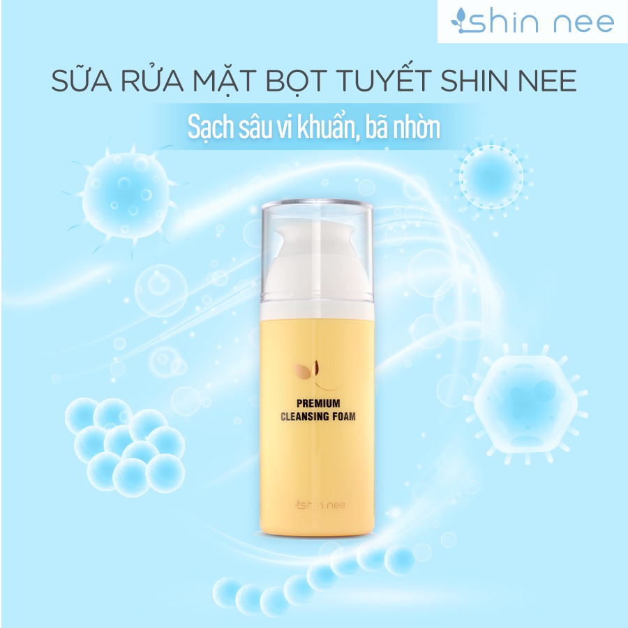 Sữa rửa mặt bọt tuyết Premium Cleansing Foam làm sạch da Shin Nee 120ml