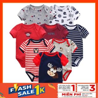 Set 4 Bộ Body Cộc Tay Carter’s Xuất Xịn Cho Bé 3m-24m