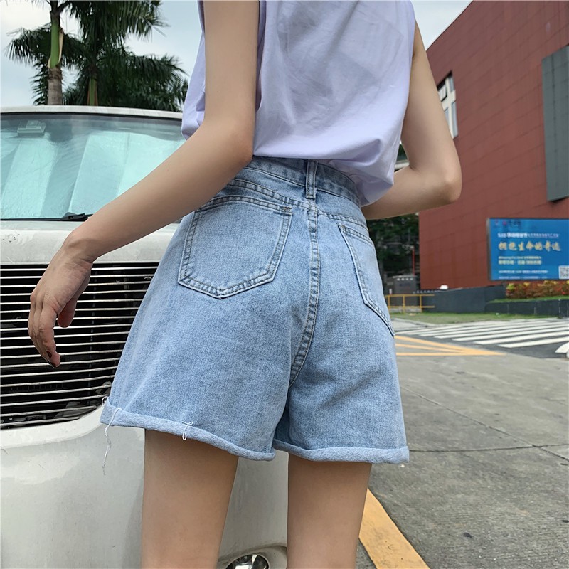 [Hàng có sẵn] Quần shorts jean nữ Ulzzang Quảng Châu QNJ94 | BigBuy360 - bigbuy360.vn