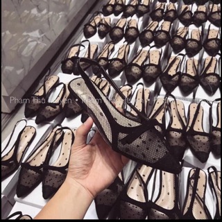 Giày mũi nhọn nơ chấm bi