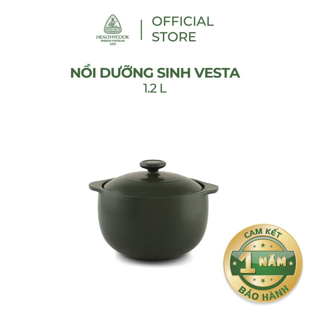 Nồi sứ dưỡng sinh Minh Long - Vesta 1.2 L + nắp