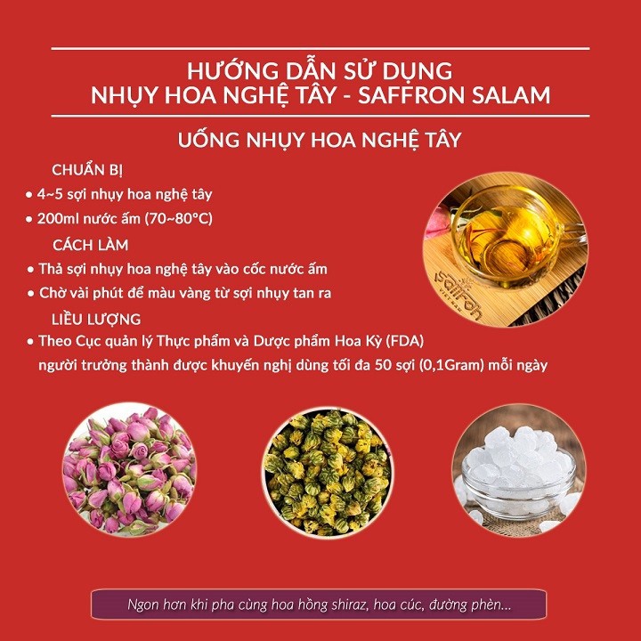 Quà tặng Nhụy Hoa Nghệ Tây Saffron Salam 1Gram/hộp tặng trà nụ hồng Shiraz 25gr và Bình nước 300ml