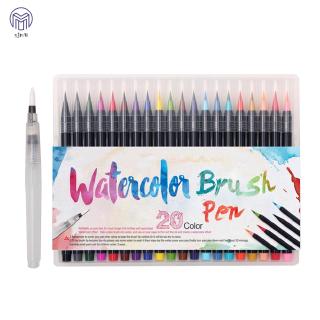 Bộ 20 bút lông tô màu đầu mềm có thể bơm mực được