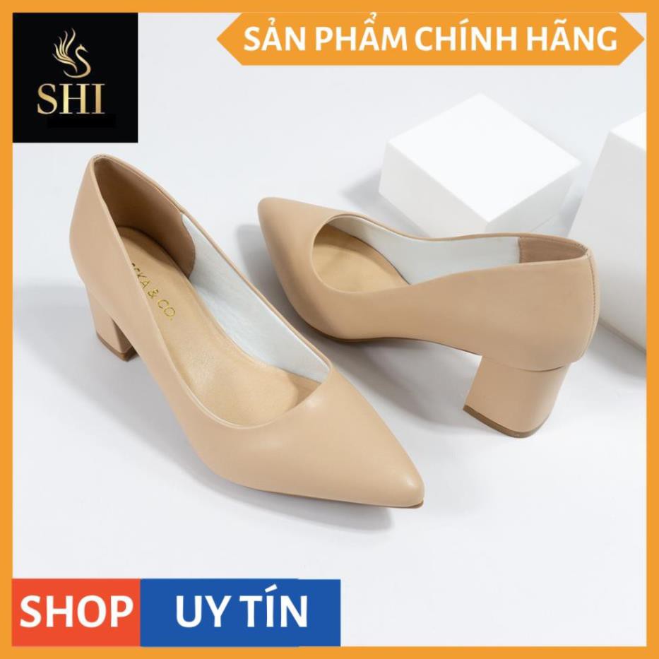 Giày cao gót Erosska thời trang mũi nhọn kiểu dáng cơ bản cao 5cm màu kem _ EP011 | BigBuy360 - bigbuy360.vn