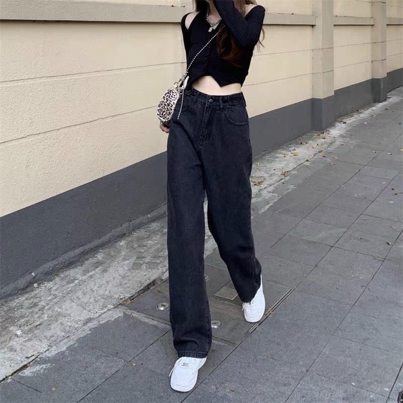 Quần jeans baggy nữ ống rộng, jean bò ống suông Phong cách Hàn Quốc hot trend 2023