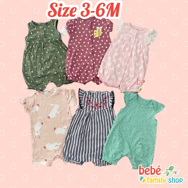 [size 3-6M] Jumpsuit cho bé gái/ jum cho bé gái xuất dư/ Body đùi bé gái Carters/ Body bé gái sơ sinh đến 2 tuổi - DG