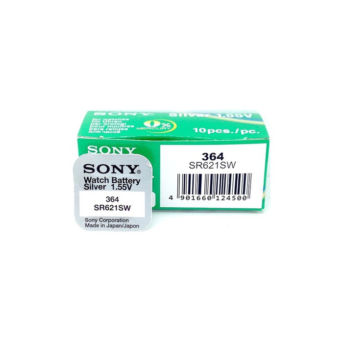 Hộp 10 Viên Pin đồng hồ Sony 364 / SR621SW dành cho đồng hồ kim 3 kim (Loại tốt)