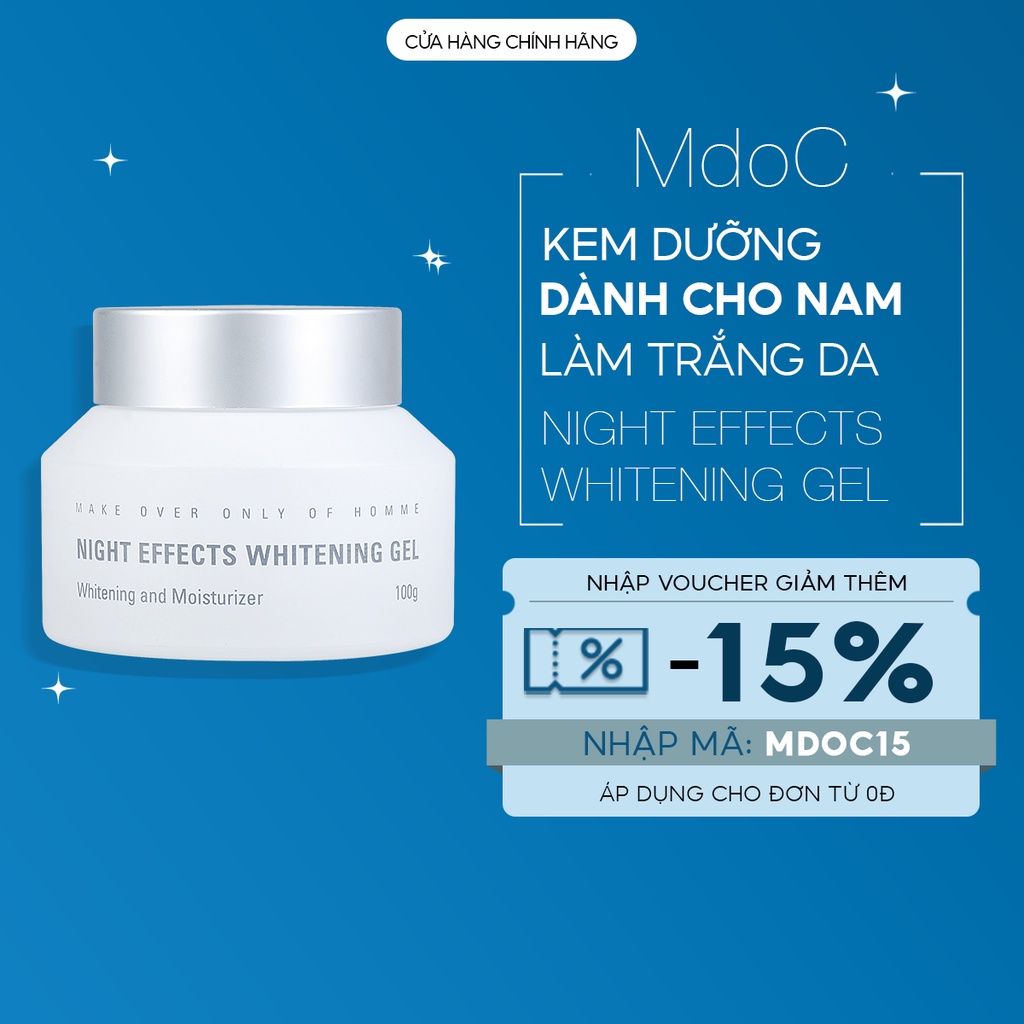 Mỹ phẩm nam Kem dưỡng trắng 4 trong 1 MdoC Night Effect Whitening Gel 100g Hàn Quốc