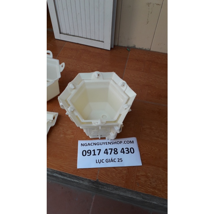 Khuôn đúc chậu lục giác rộng 25 cao 20 cm