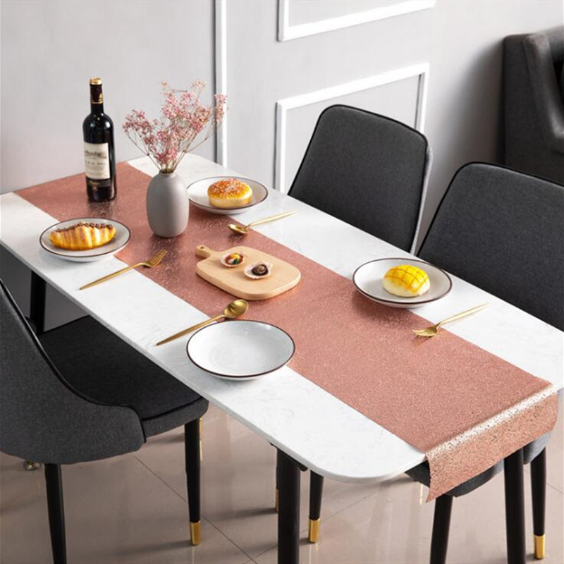 30*180cm / 45*30cm Heat Insulation Wear-resistant Decorative Table Mat Thickened Extended Western Food Placemat Household Table Runner