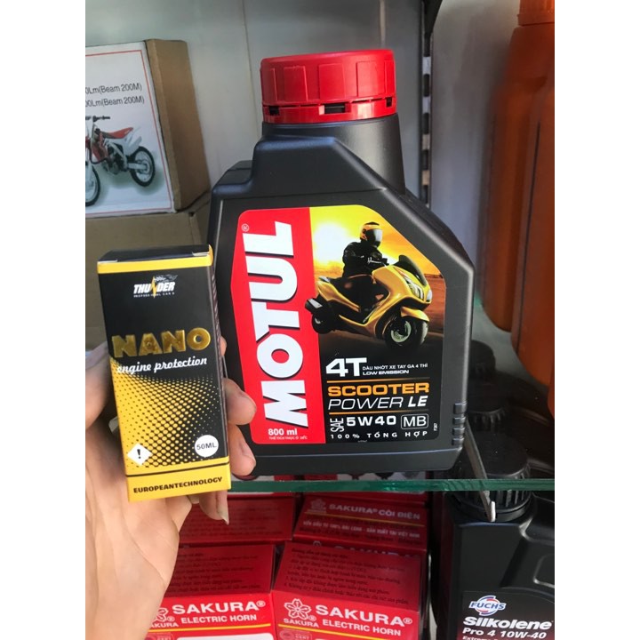 Combo Nhớt Motul Scooter Power LE 5W40 0.8L Và Dầu Phục Hồi Động Cơ xe máy