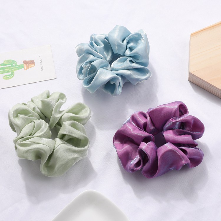 Dây buộc tóc vải scrunchies lụa bóng thời trang nữ tính HOT TREND