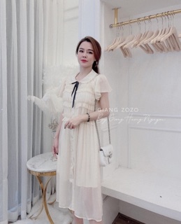 Đầm voan tơ 2 lớp phối bèo✨