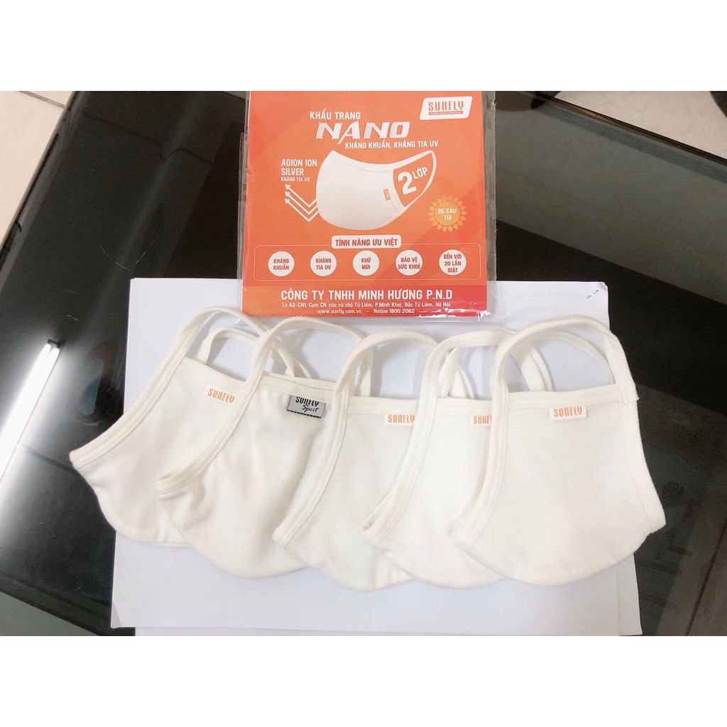 Khẩu trang vải SUNFLY công nghệkháng khuẩn nano ion bạc (1 chiếc) | BigBuy360 - bigbuy360.vn