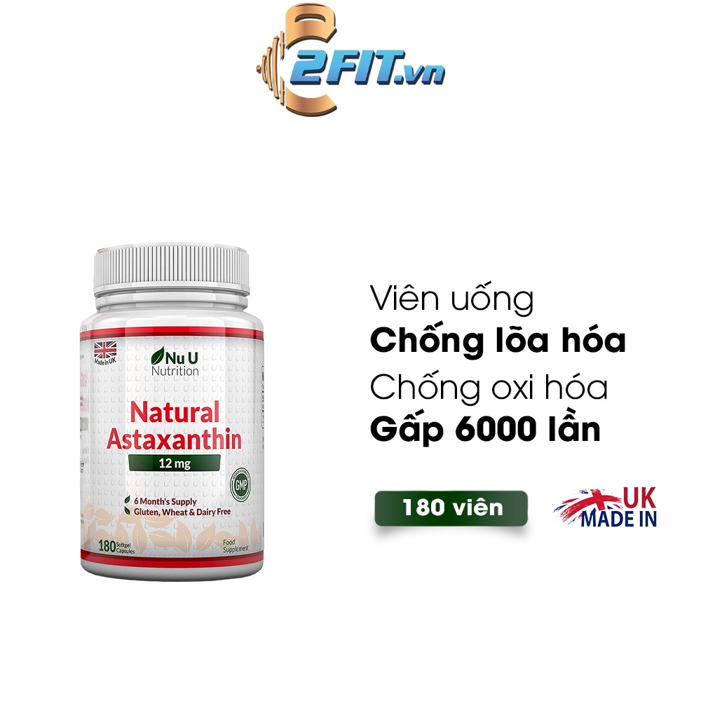 VIÊN UỐNG CHỐNG LÃO HOÁ ASTAXANTHIN 12MG NUU NUTRITION 180 VIÊN