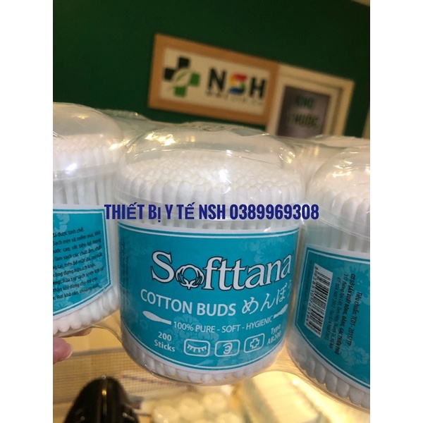 ❤️Lọ Tăm bông vệ sinh ngoáy tai mũi Softtana người lớn trẻ em,tăm Bông ngoáy tai lấy ráy tai vệ sinh softana tanaphar