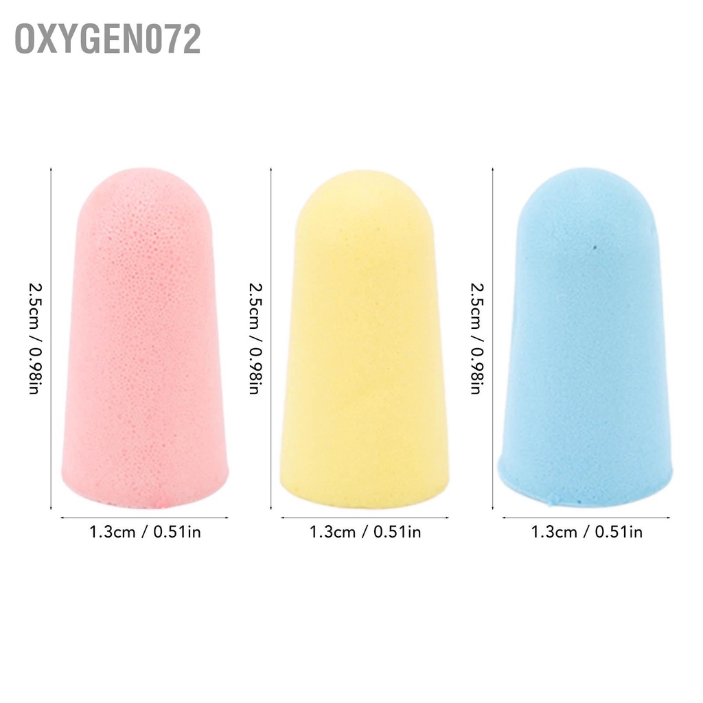 Oxygen072 30 cái Bịt tai khi ngủ chống ồn Siêu mềm Bọt biển phục hồi chậm Tiếng Nút bịt cho giấc học tập làm việc