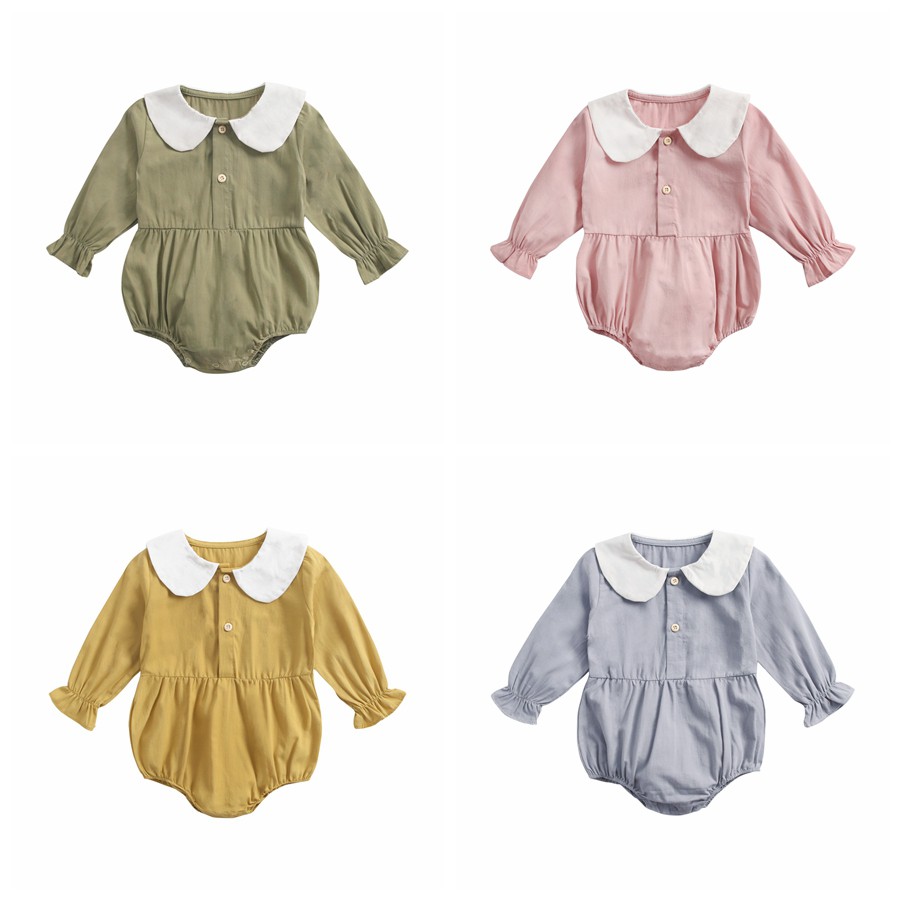 Bộ Áo Liền Quần Cotton Sanlutoz Dài Tay Thời Trang Cho Bé Gái Sơ Sinh