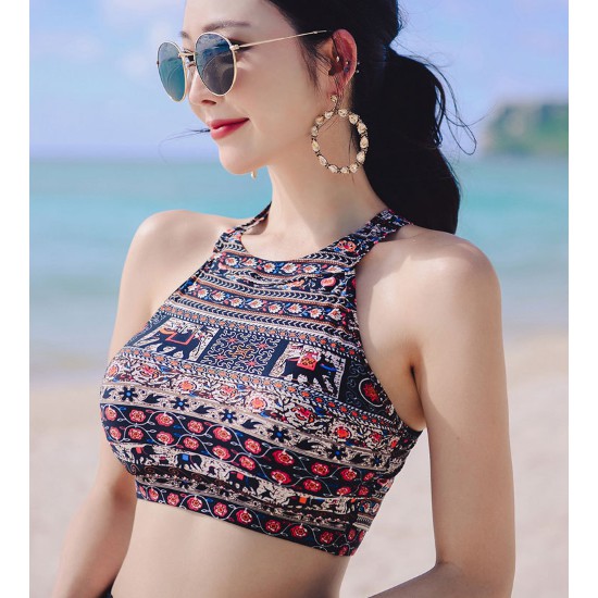 CÓ SẴN bikini đồ bơi nữ thổ cẩm áo yếm có gọng đệm