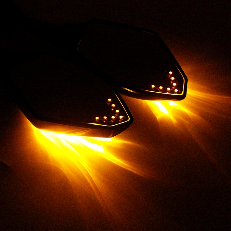 1 Cặp Gương Chiếu Hậu Tích Hợp Đèn LED Xi Nhan Cho Yamaha YZF R1 R6 FZ1 FZ6 600R R3