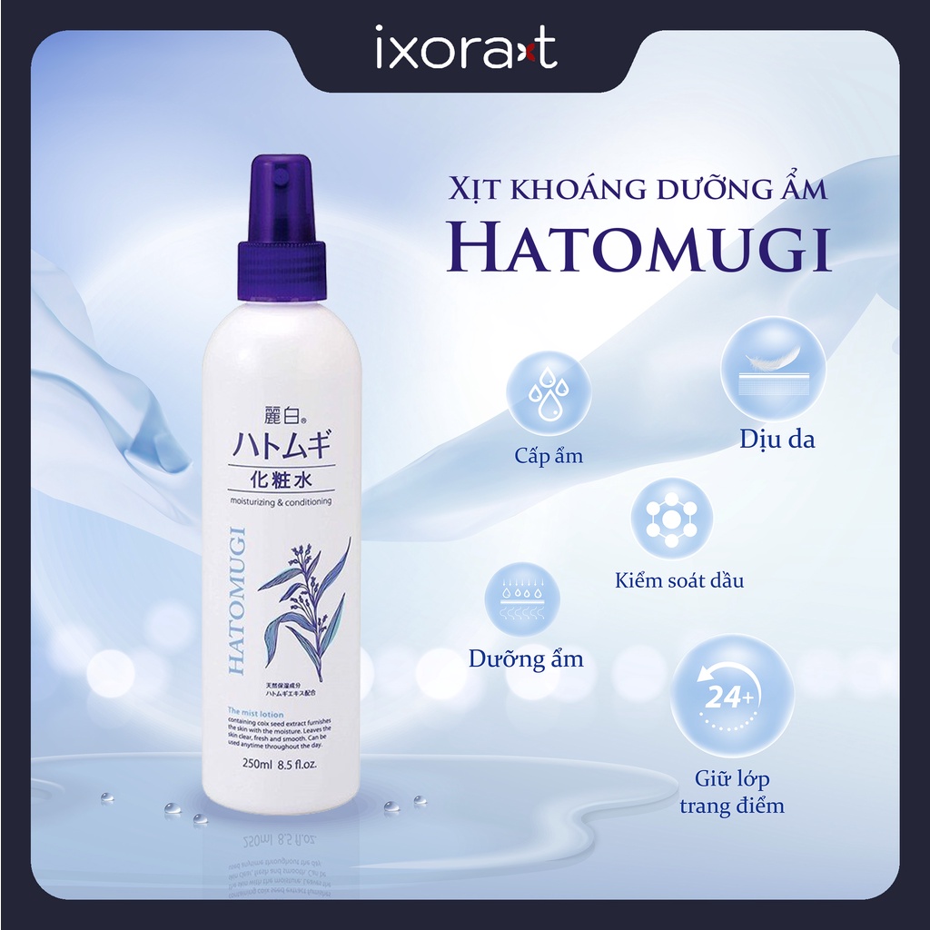 Xịt khoáng Ý Dĩ Hotomugi 300ml  Dưỡng ẩm và trắng da