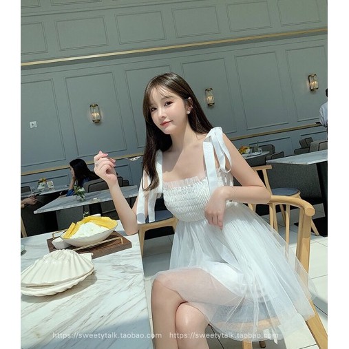 (Video) Đầm lưới dây cột nơ công chúa | BigBuy360 - bigbuy360.vn