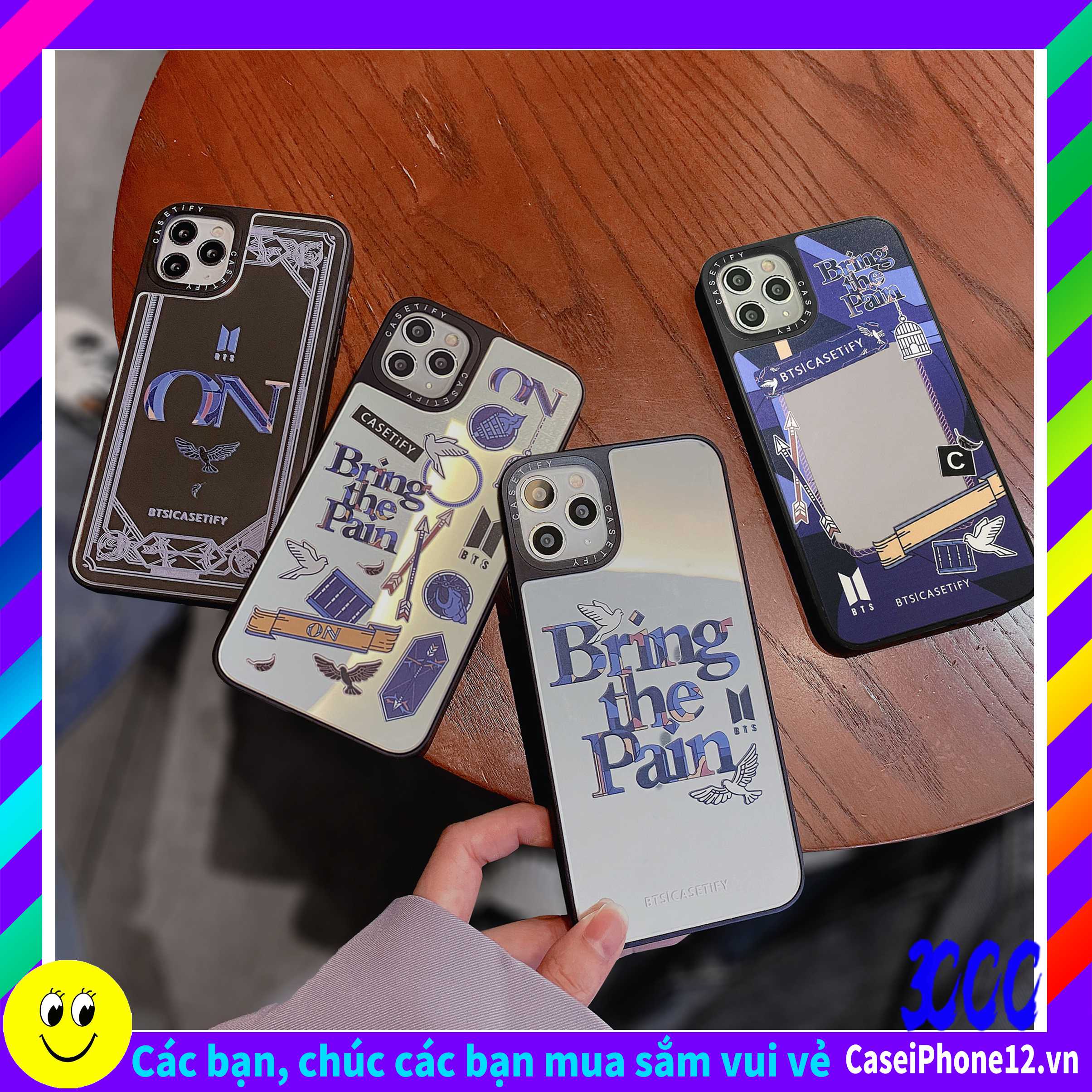 【Mirror casetify 】Ốp Case iPhone 12 Pro Max 11 Pro max 8 plus 7 plus 6s 6Plus iPhone XR SE2020 XS Max X 12mini 12Promax điện thoại cứng acrylic phối gương