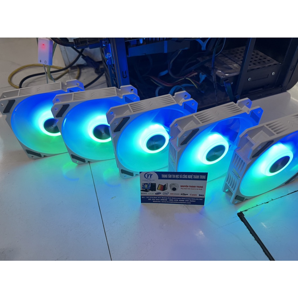 Quạt Tản Nhiệt, Fan Led RGB Coolmoon Y2 Có Điều Tốc PWM - Led Sync Main 3 Pin 5v Bộ Hub Coolmoon P-ARGB PWM