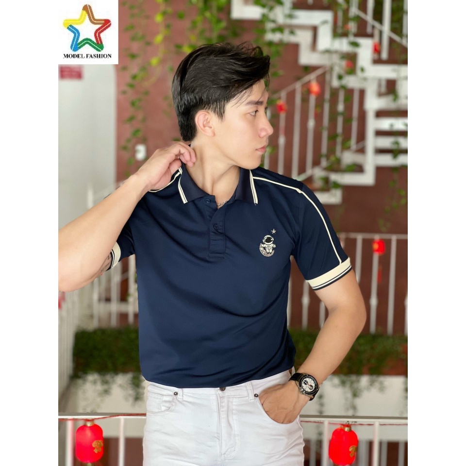 Áo Thun Nam Cổ Trụ Màu Trơn Viền Kẻ Vai MODEL FASHION (ATHK)