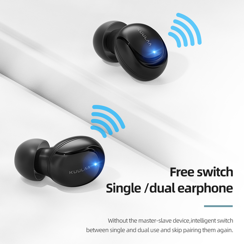 Tai Nghe KUULAA KL-YP10 TWS Bluetooth 5.0 Không Dây Headset Stereo Cảm Ứng Giảm Tiếng Ồn Chơi Game Cho Iphone 13 Android