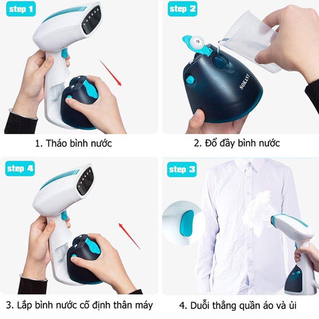 Bàn Là Hơi Nước Sokany, Bàn Là Cầm Tay Chính Hãng - CHỈ CÓ MÀU TÍM