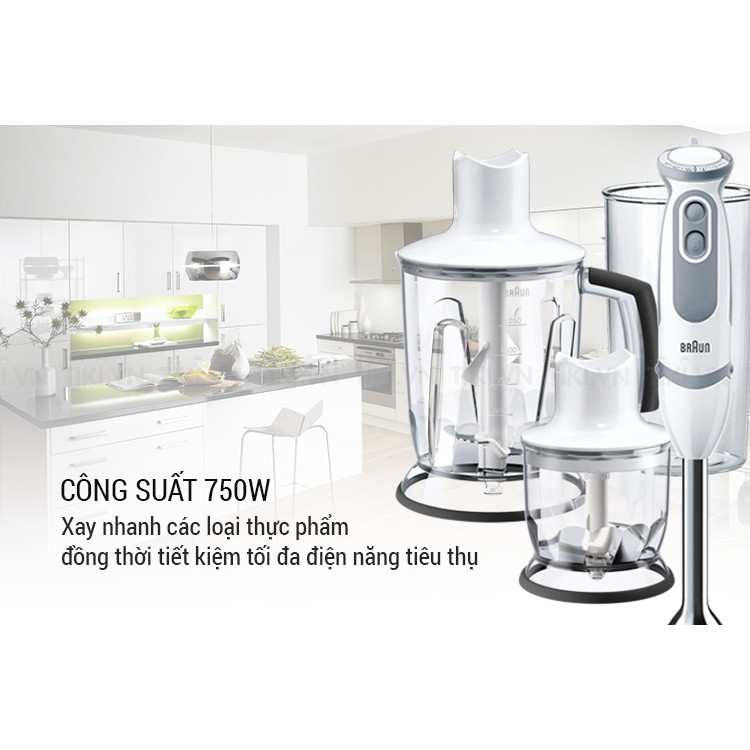 Máy Xay Cầm Tay Braun MQ5045 Aperitive Hand Blender - Trắng - Hàng Chính Hãng