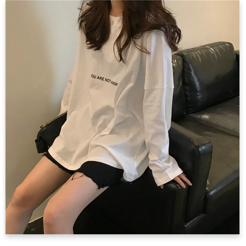 Áo thun form rộng tay dài IF YOU ARE NOT ANGRY chất thun dày mịn mẫu mới nhất