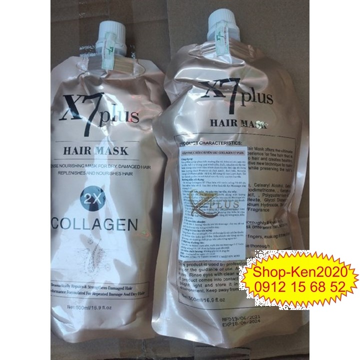 Kem hấp tóc X7 Plus Collagen 500ml siêu phục hồi