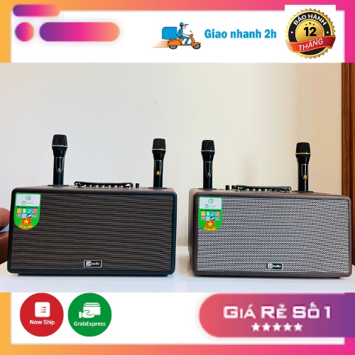 Loa Xách Tay Karaoke CMaudio CM 216 – Vỏ gỗ bọc da cao cấp, Kèm 2 Micro UHF thu âm cực đỉnh, Bass đôi 16cm