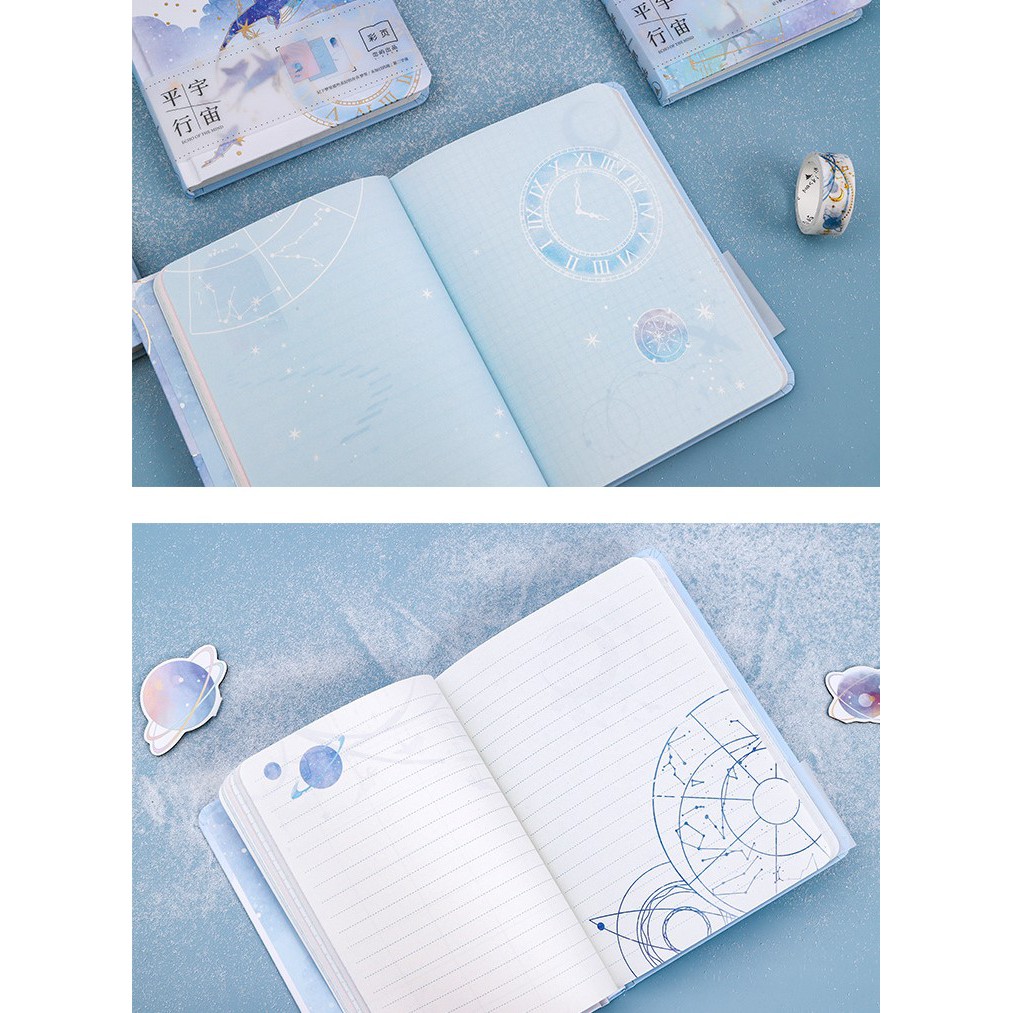 Sổ tay cute - notebook - galaxy du hành vũ trụ  - Tặng kèm sticker