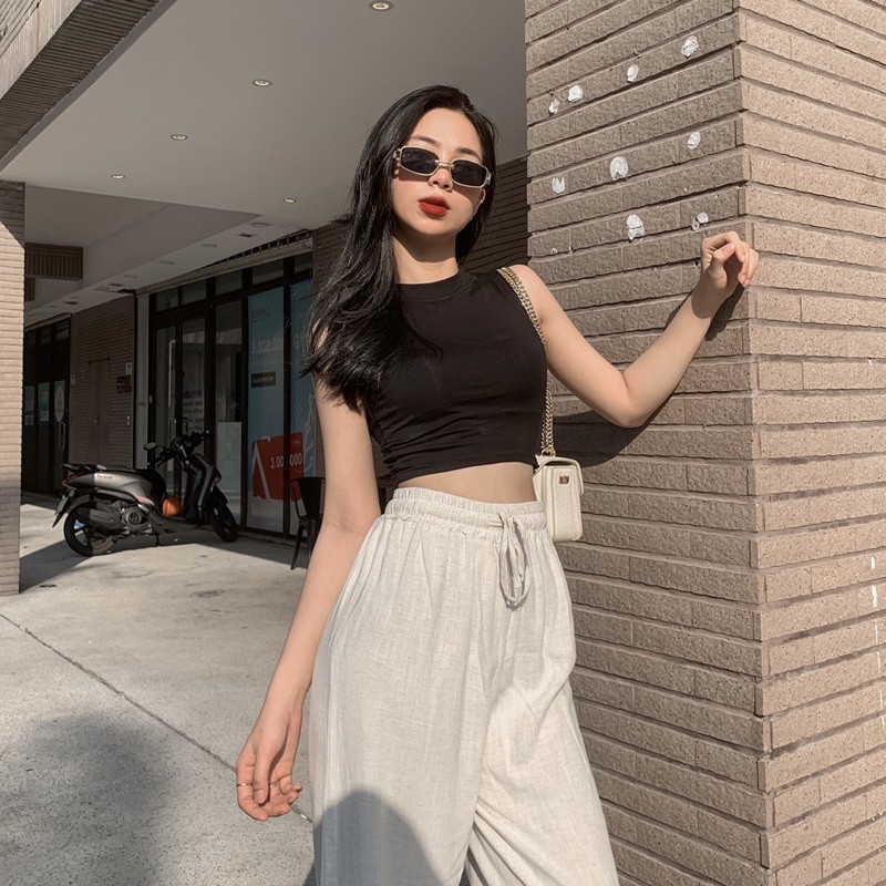 [100% GIỐNG ẢNH] Áo croptop 3 lỗ đơn giản chất liệu mỏng thích hợp cho mùa hè