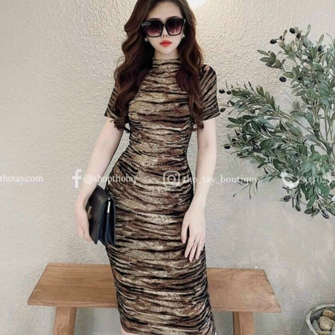Đầm body in hình họa tiết 3D lạ mắt LP Fashion