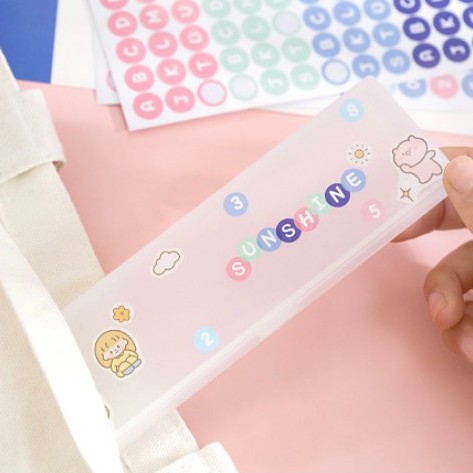 Set 2 Tờ Sticker Hình Dán Chữ Cái & Số Nhiều Màu Pastel ST147