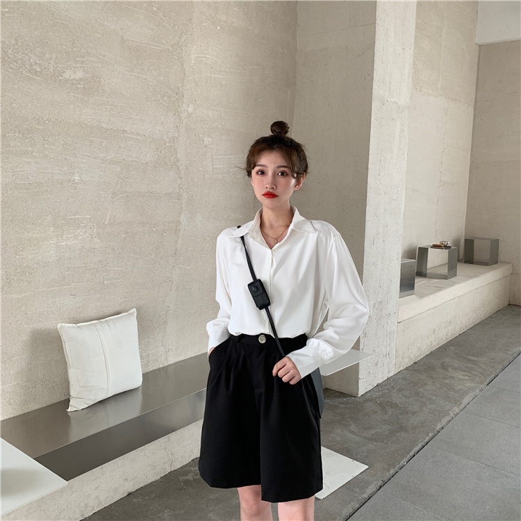 Áo sơ mi nữ Dài tay Form Dài rộng Ulzzang Hàn Quốc Sơ mi trơn nữ Tay dài Thời trang | BigBuy360 - bigbuy360.vn