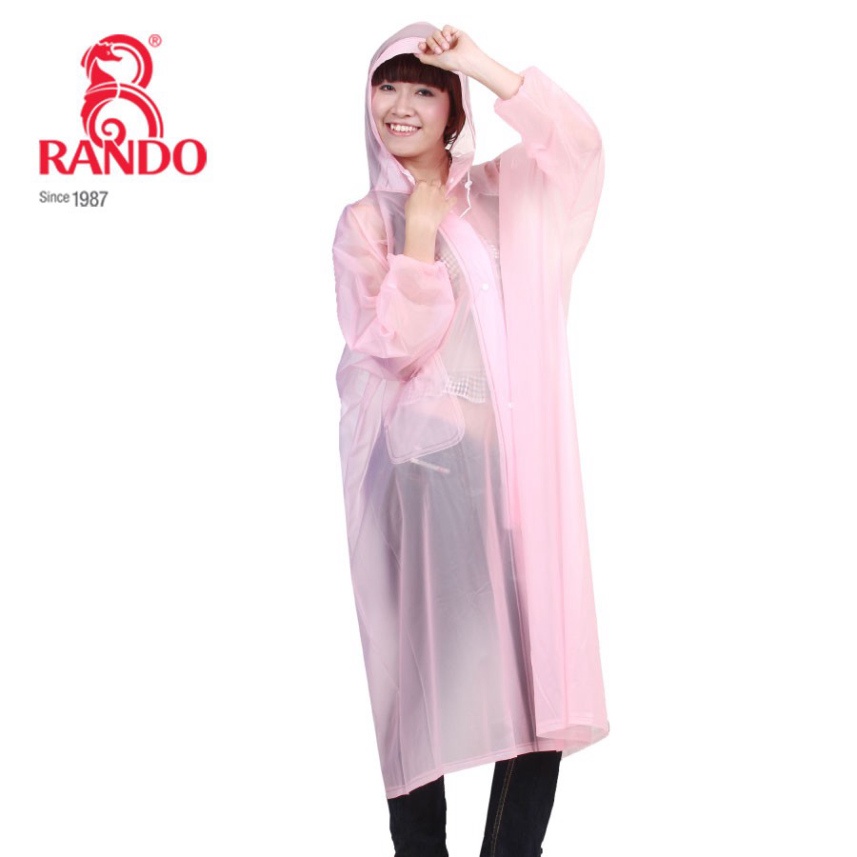 Áo Mưa Dây Kéo Trong Bít sườn 1 Người, GIÁ SỈ, RANDO Chính Hãng, Nhựa Trong Màu Thời Trang Siêu Nhẹ Không Thấm Nước