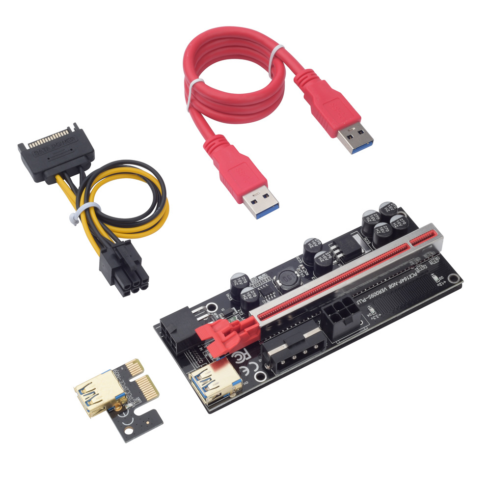 (Hàng Có Sẵn) Dây Cáp Nâng Cấp Ver009S Plus Pci-E 009s Pcie X1 Sang X16 6pin Power 60cm Usb 3.0 Cho Card Đồ Họa Đồ Họa