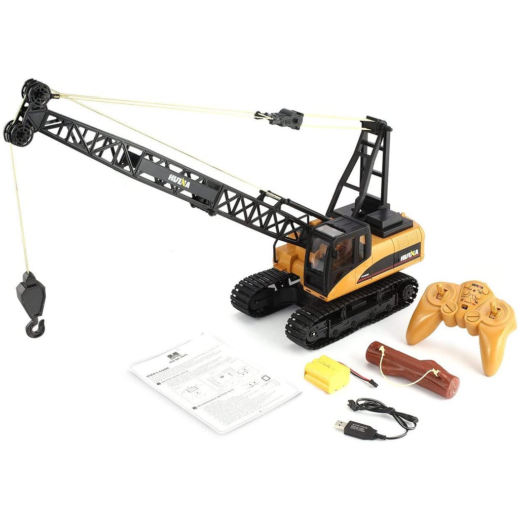 RC Xe Cẩu Huina Toys 1572 1:14 15CH Hợp Kim Cẩu Kỹ Thuật Xe Cẩu RTR Di Chuyển Được Latticed Bùng Nổ Móc Cơ Khí Hulna572
